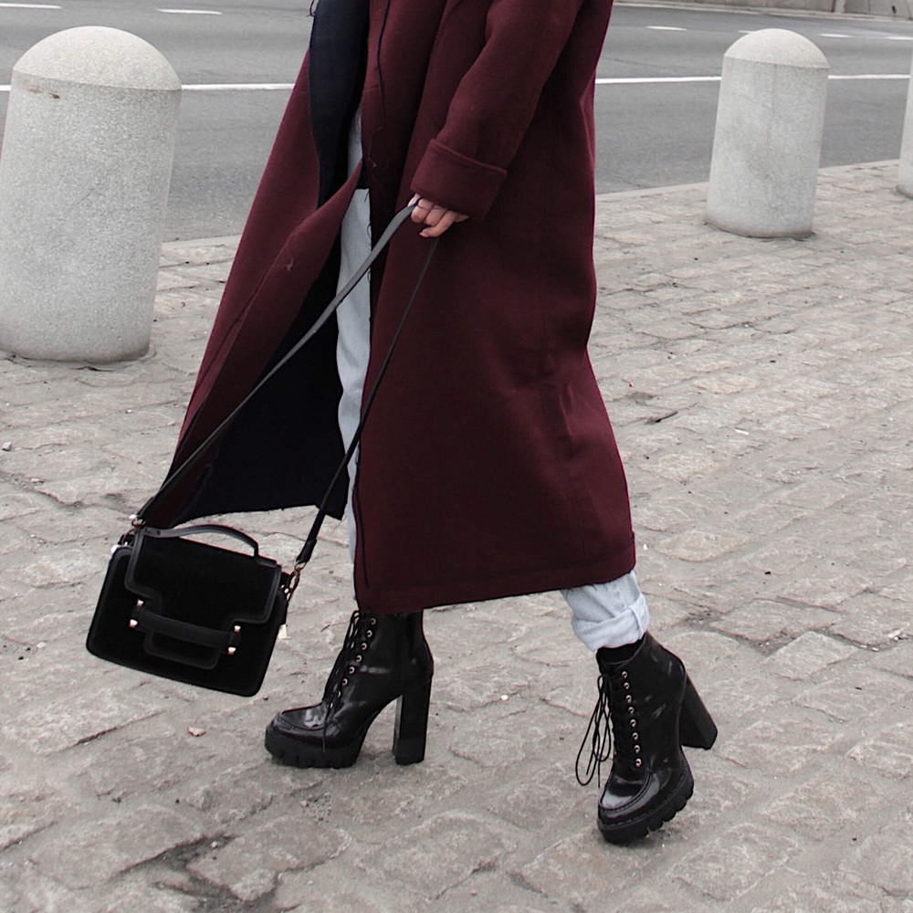 Faux velvet sude bag